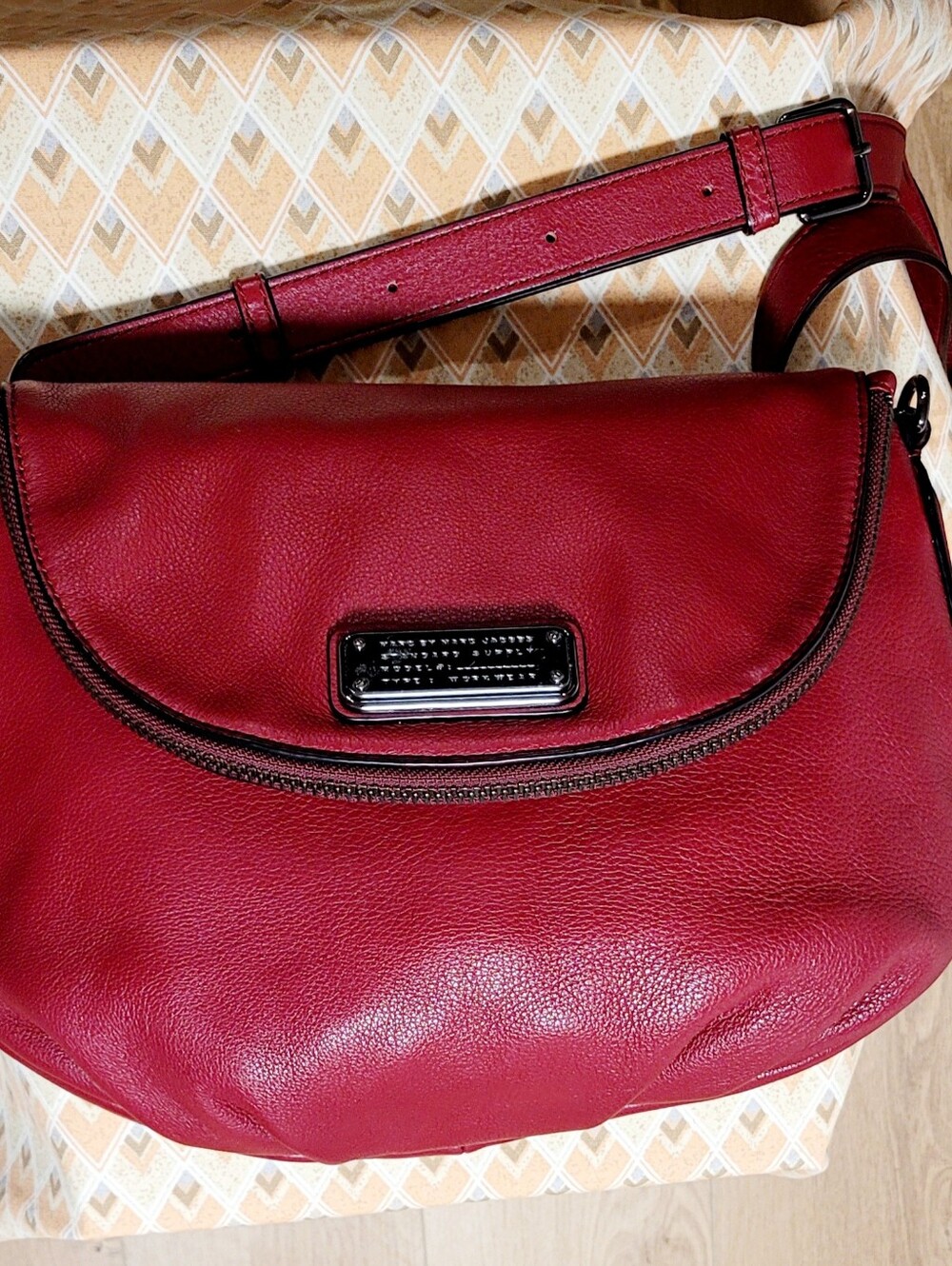 Marc Jacobs Rasberry Red Leather Crossbody Purse